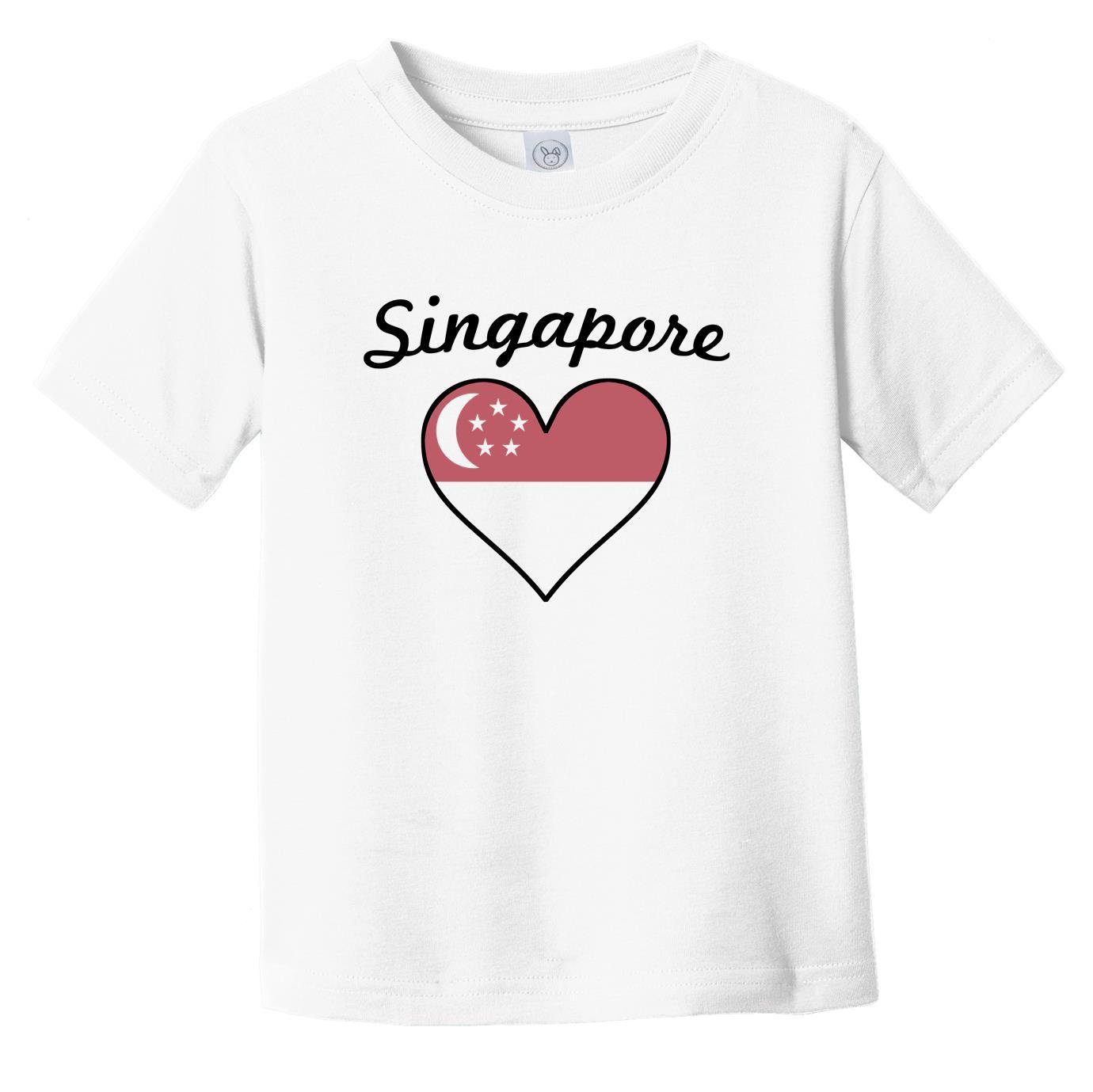 Singaporean Flag Heart Infant Toddler T-Shirt