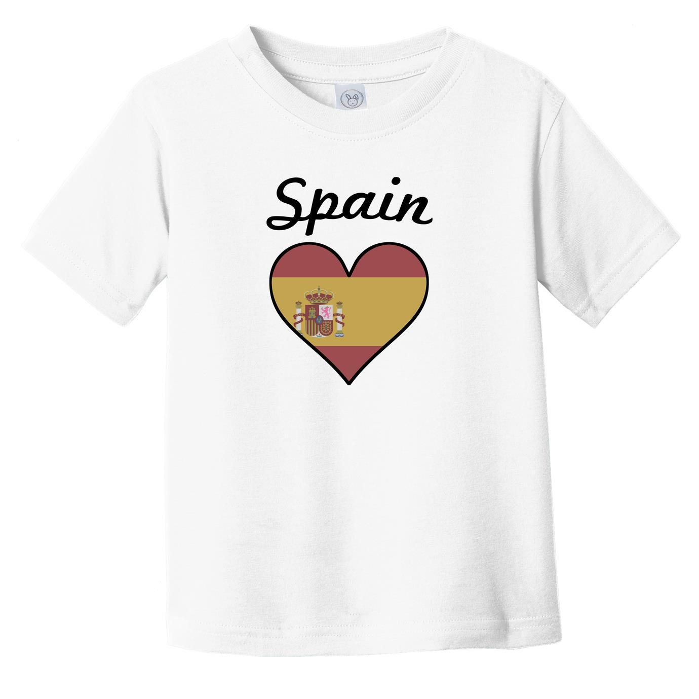 Spanish Flag Heart Infant Toddler T-Shirt
