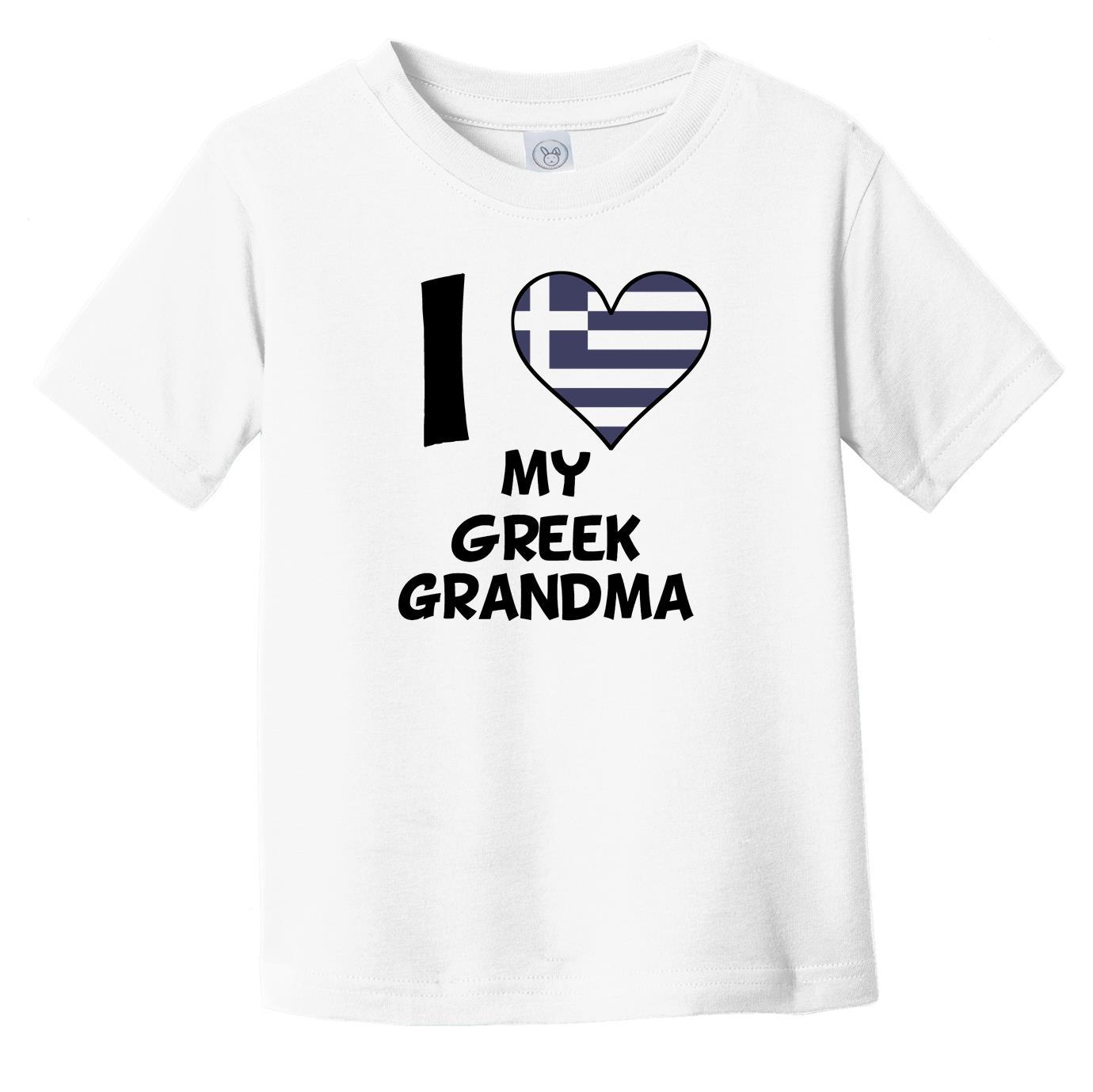 I Heart My Greek Grandma Greece Flag Infant Toddler T-Shirt