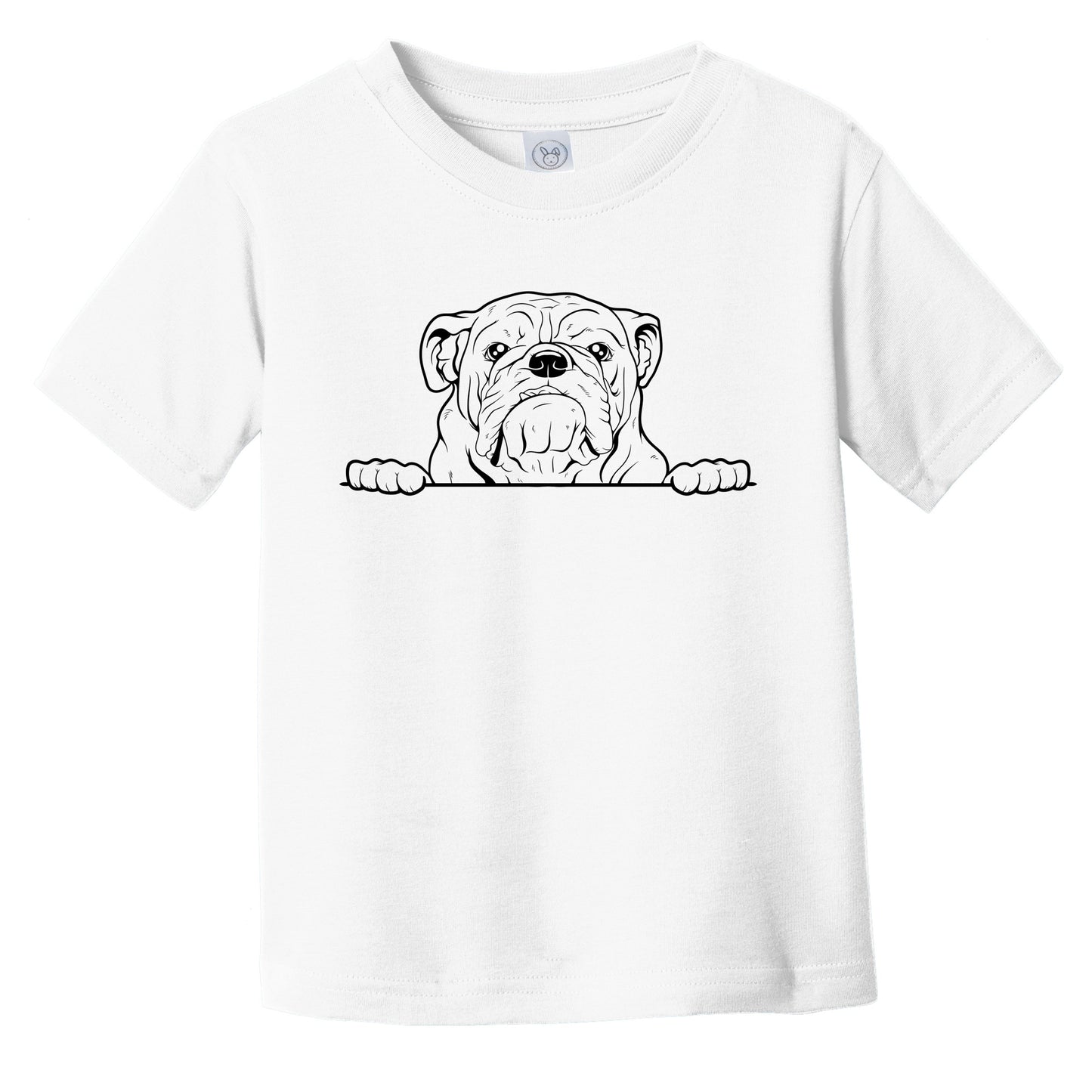 American Bulldog Dog Breed Drawing Cute Infant Toddler T-Shirt