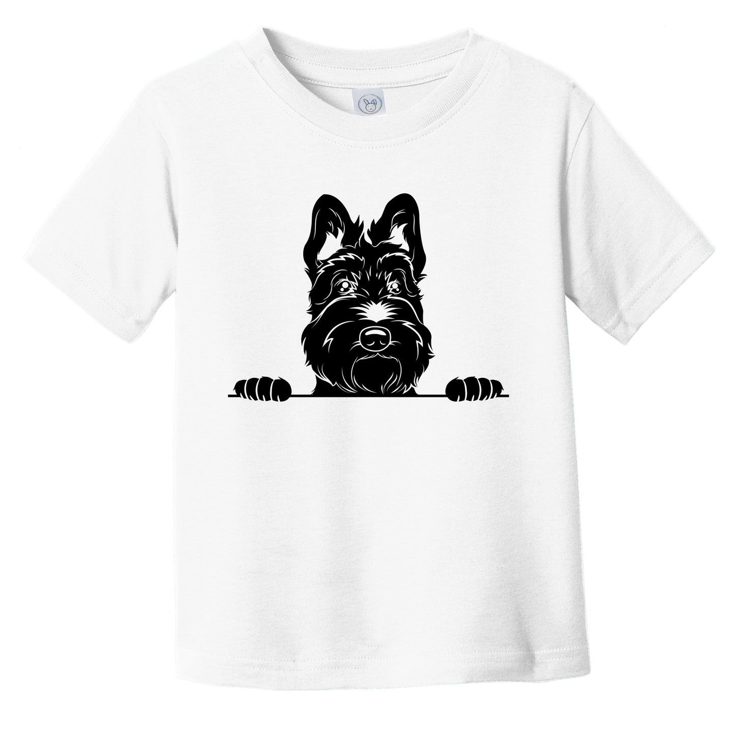 Scottish Terrier Dog Breed Drawing Cute Infant Toddler T-Shirt
