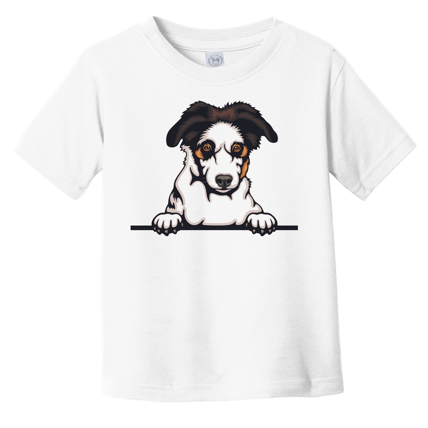 Australian Shepherd Dog Breed Popping Up Cute Infant Toddler T-Shirt v3