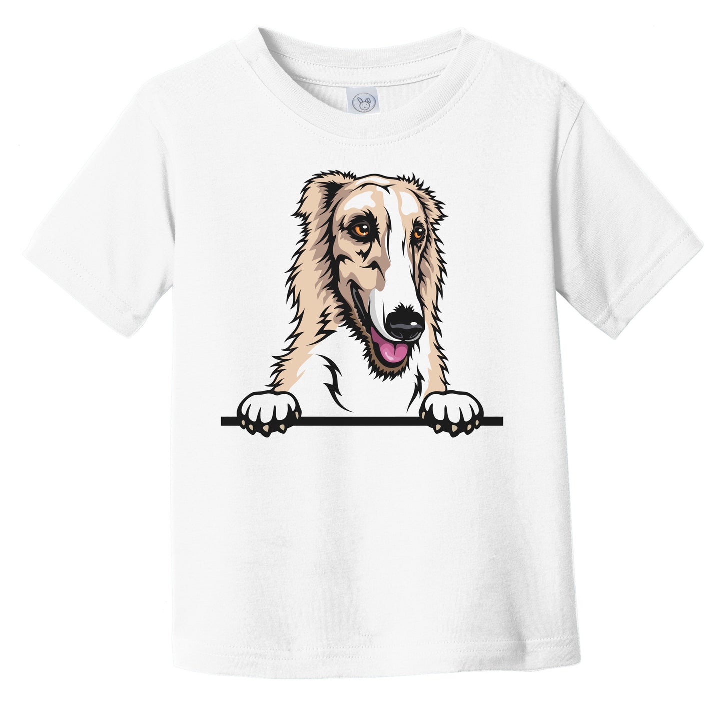 Borzoi Dog Breed Popping Up Cute Infant Toddler T-Shirt