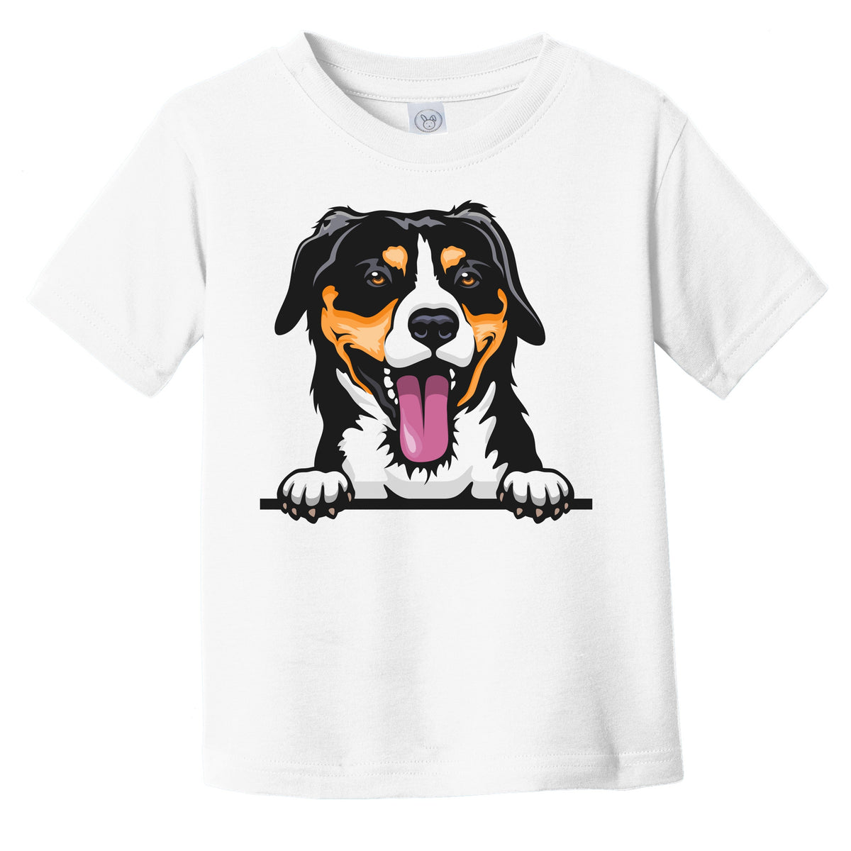 Entlebucher Mountain Dog Dog Breed Popping Up Cute Infant Toddler T-Shirt