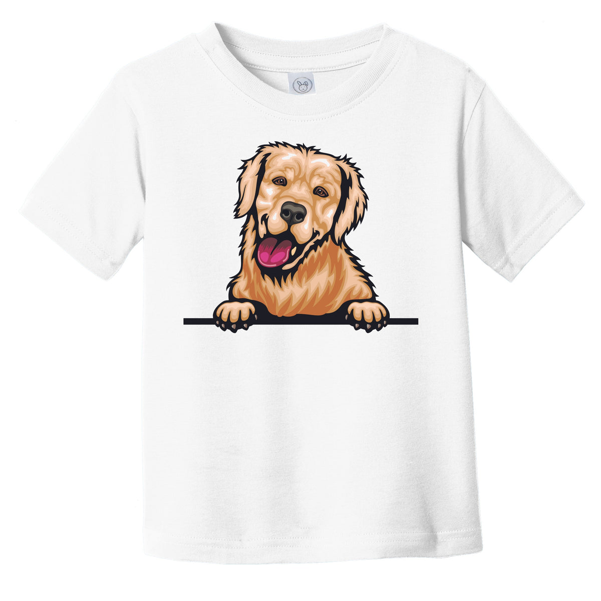 Golden Retriever Dog Breed Popping Up Cute Infant Toddler T-Shirt v4