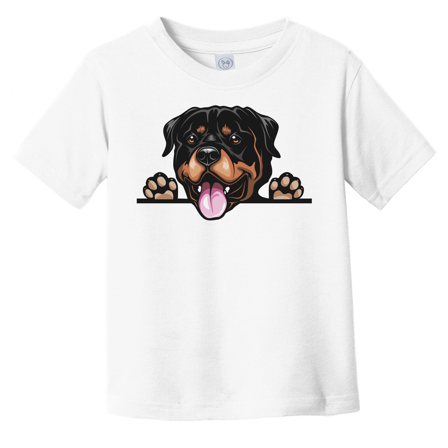 Rottweiler Dog Breed Popping Up Cute Infant Toddler T-Shirt