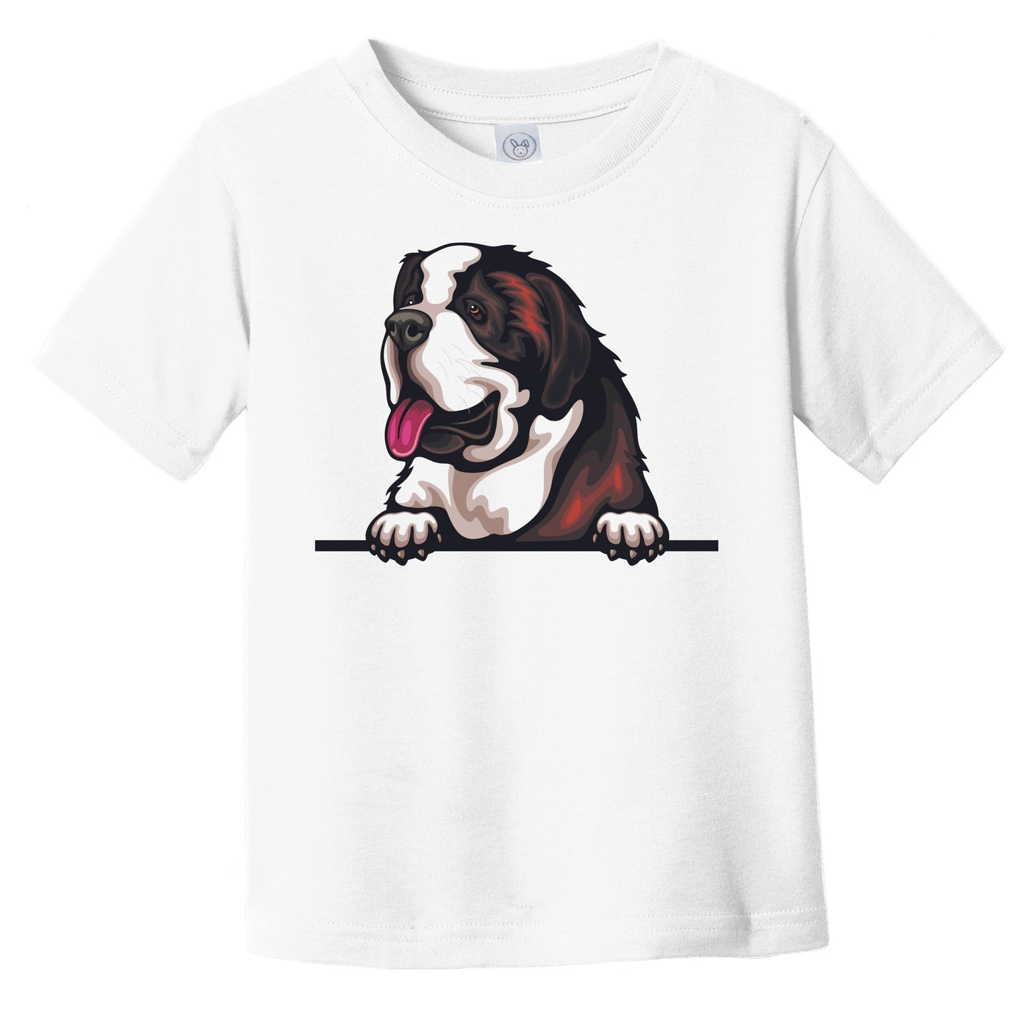 Saint Bernard Dog Breed Popping Up Cute Infant Toddler T-Shirt