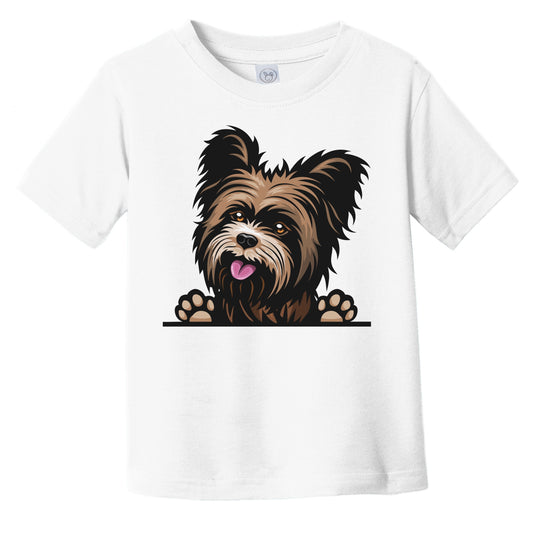 Yorkshire Terrier Dog Breed Popping Up Cute Infant Toddler T-Shirt