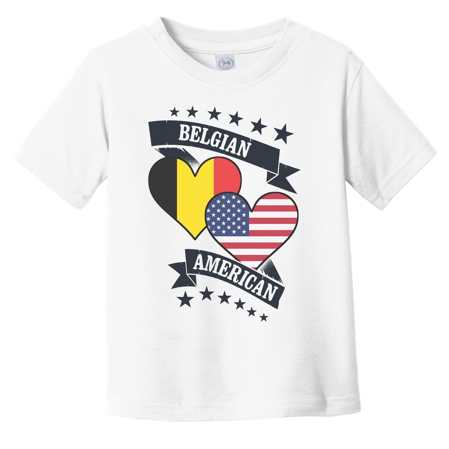 Belgian American Heart Flags Belgium America Infant Toddler T-Shirt