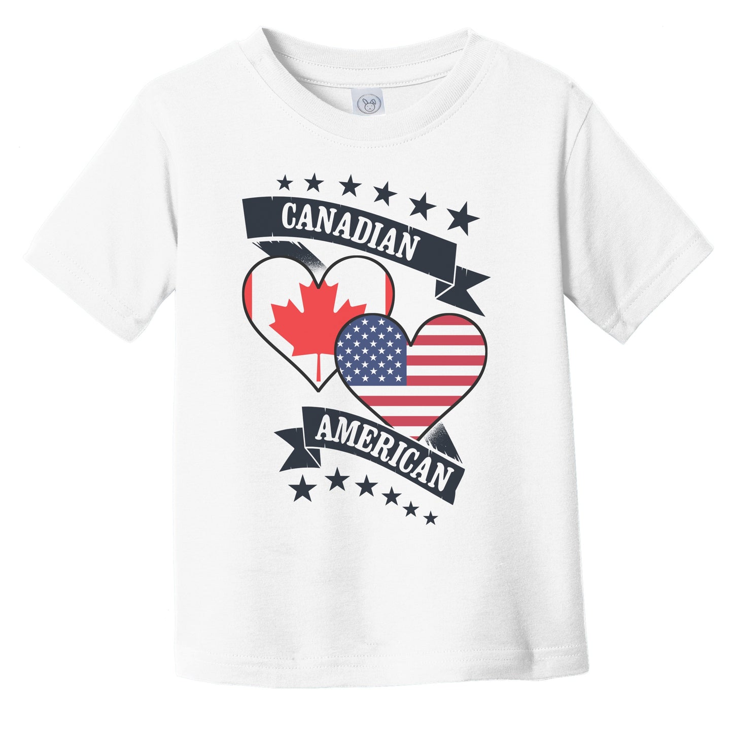 Canadian American Heart Flags Canada America Infant Toddler T-Shirt