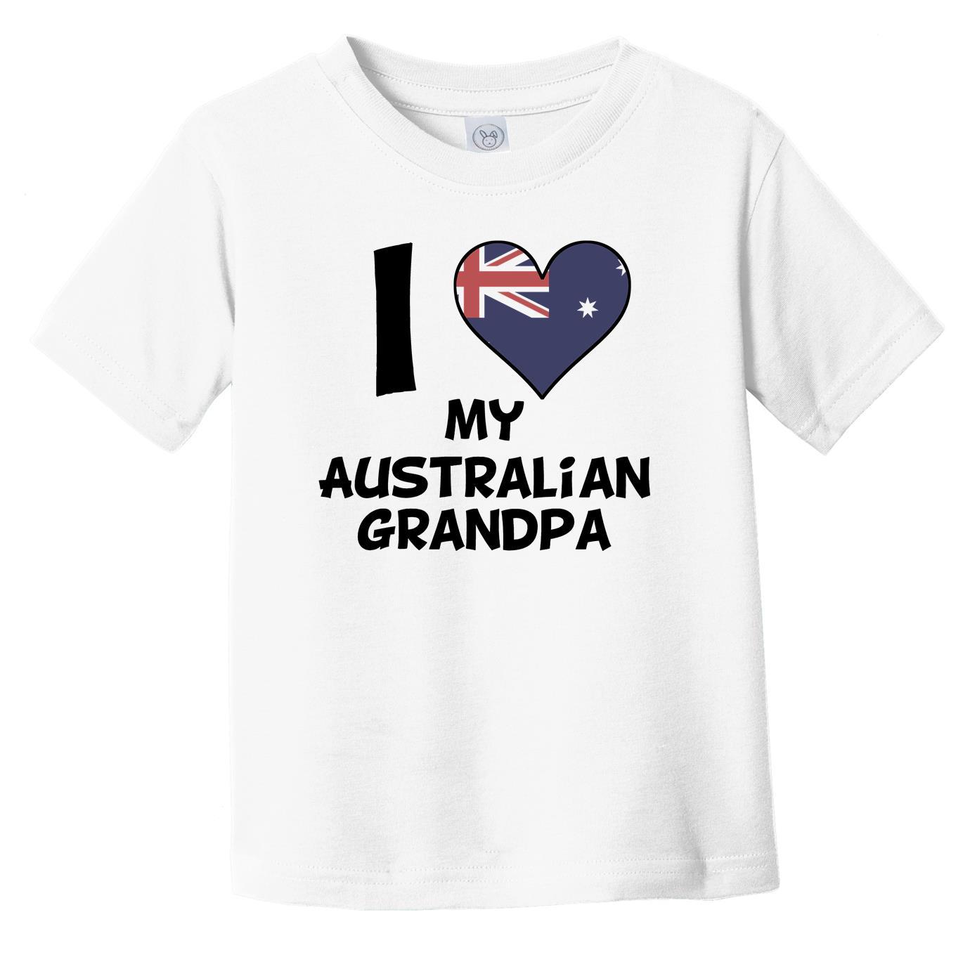 I Heart My Australian Grandpa Australia Flag Infant Toddler T-Shirt