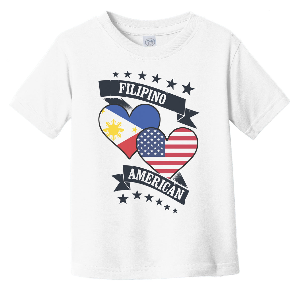 Filipino American Heart Flags Philippines America Infant Toddler T-Shirt
