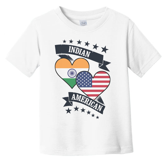 Indian American Heart Flags India America Infant Toddler T-Shirt