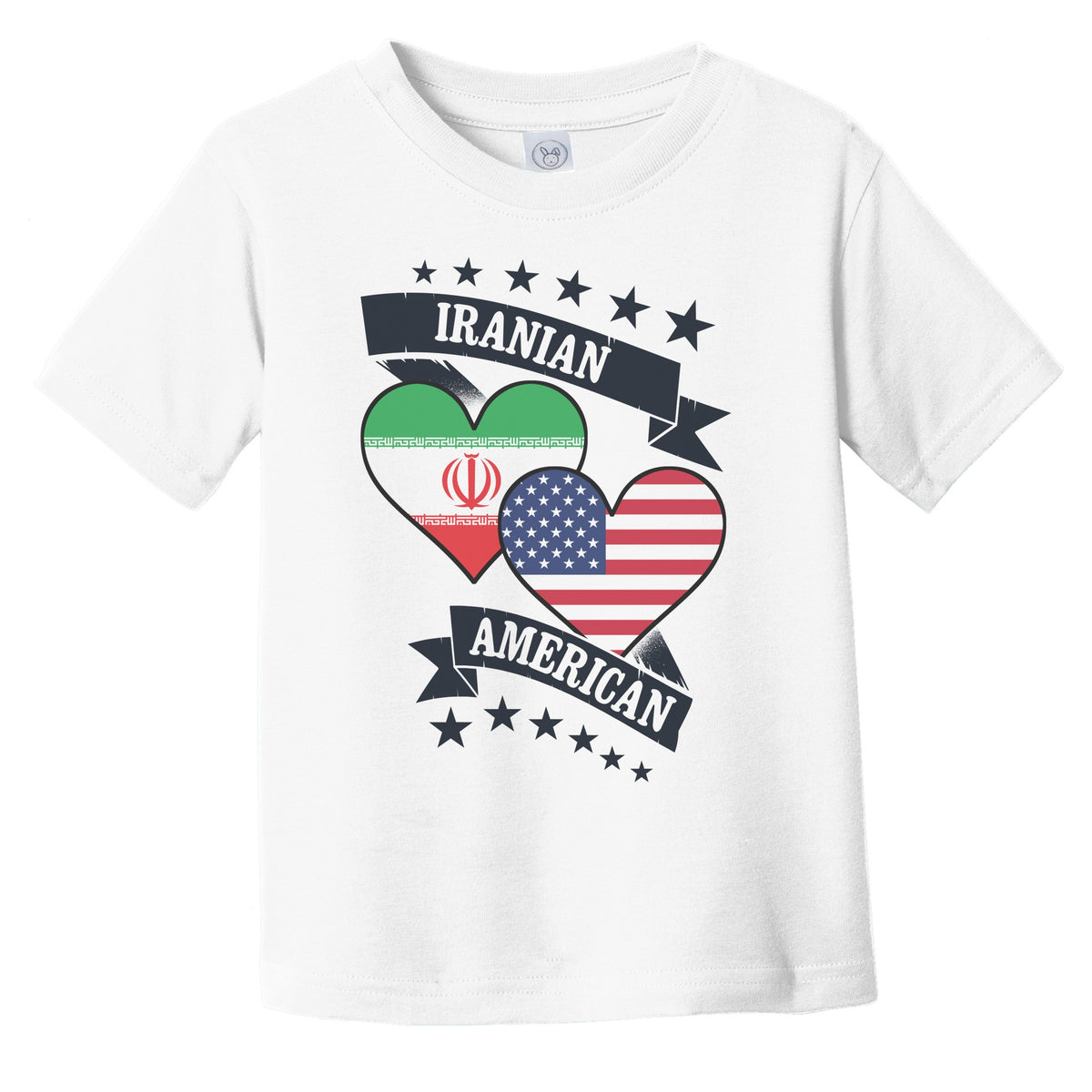 Iranian American Heart Flags Iran America Infant Toddler T-Shirt