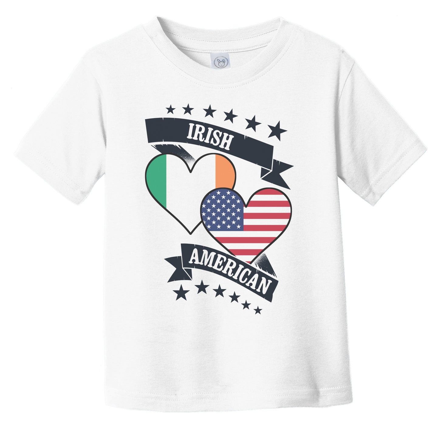 Irish American Heart Flags Ireland America Infant Toddler T-Shirt