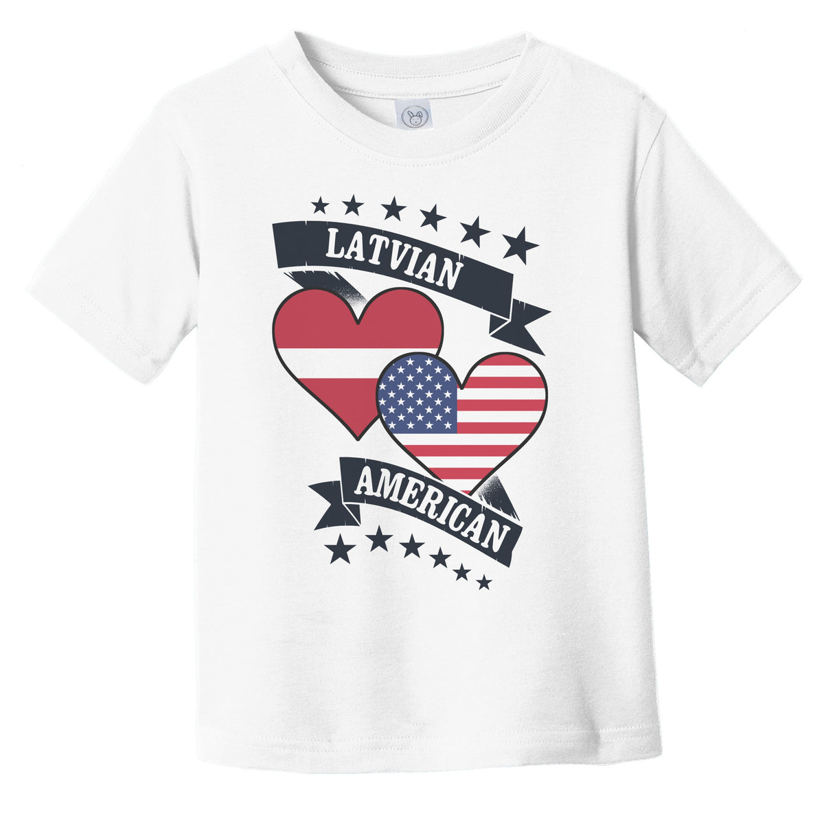 Latvian American Heart Flags Latvia America Infant Toddler T-Shirt