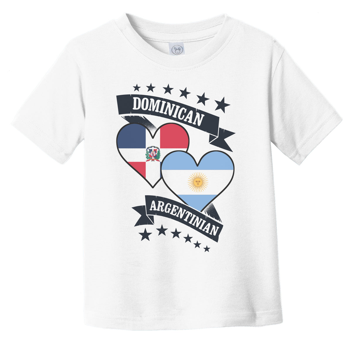 Dominican Argentinian Heart Flags Dominican Republic Argentina Infant Toddler T-Shirt