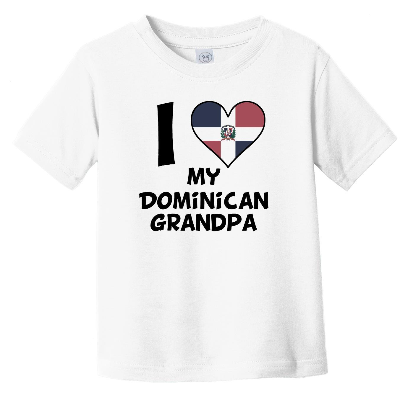 I Heart My Dominican Grandpa Dominican Republic Flag Infant Toddler T-Shirt