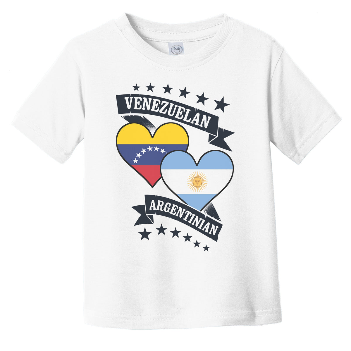 Venezuelan Argentinian Heart Flags Venezuela Argentina Infant Toddler T-Shirt