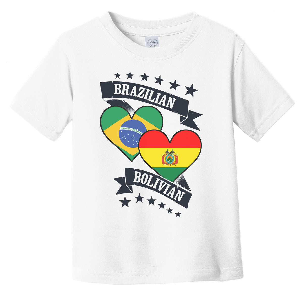 Brazilian Bolivian Heart Flags Brazil Bolivia Infant Toddler T-Shirt