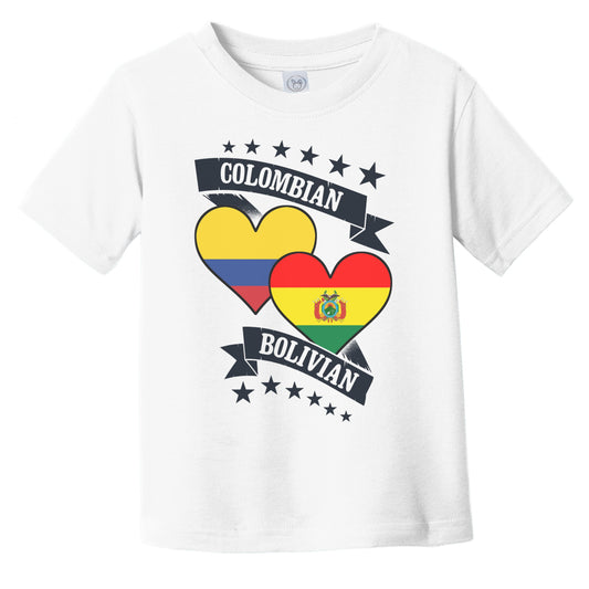 Colombian Bolivian Heart Flags Colombia Bolivia Infant Toddler T-Shirt