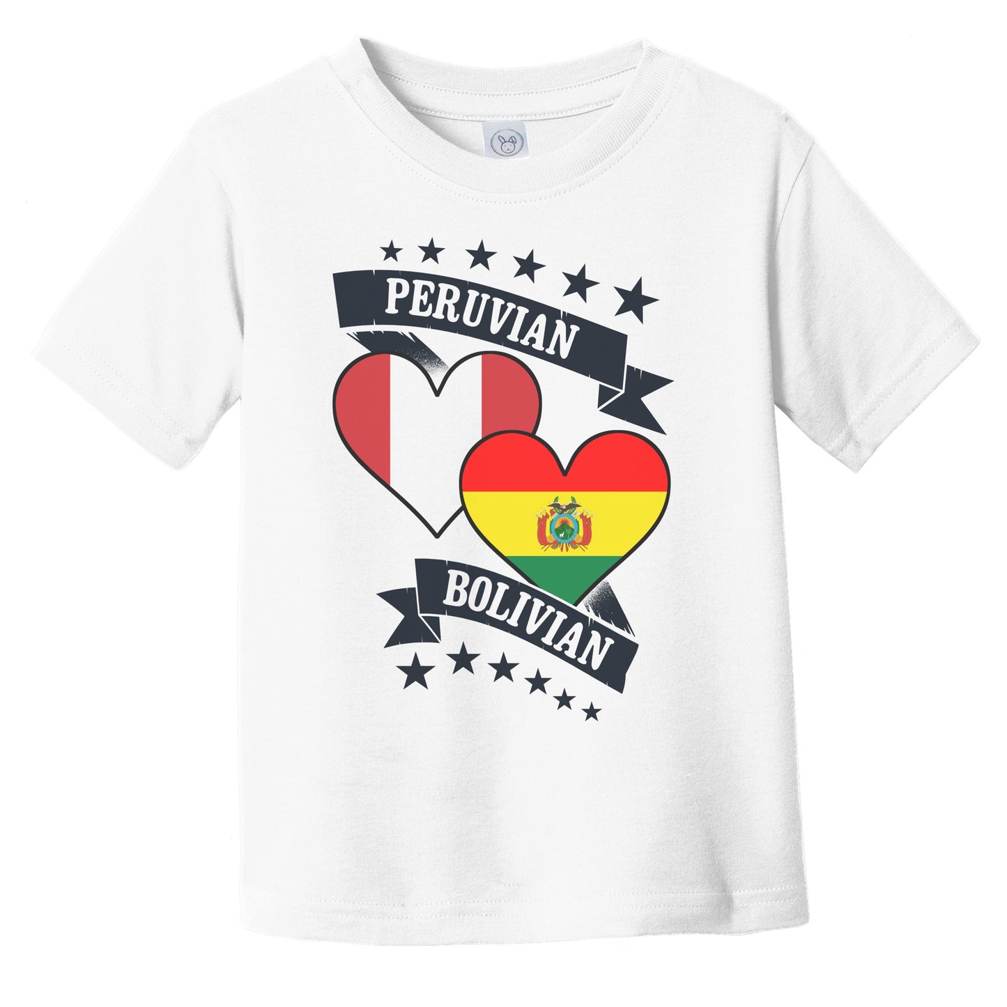 Peruvian Bolivian Heart Flags Peru Bolivia Infant Toddler T-Shirt