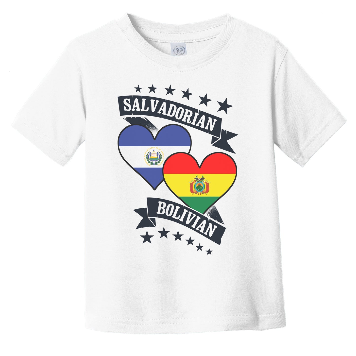 Salvadorian Bolivian Heart Flags El Salvador Bolivia Infant Toddler T-Shirt