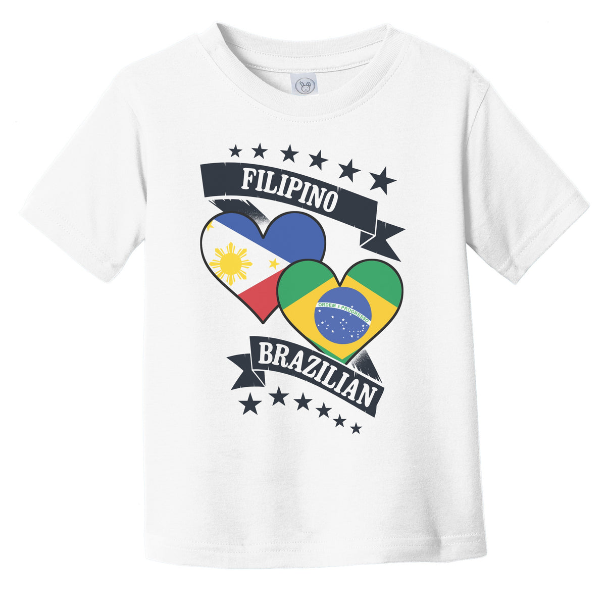 Filipino Brazilian Heart Flags Philippines Brazil Infant Toddler T-Shirt