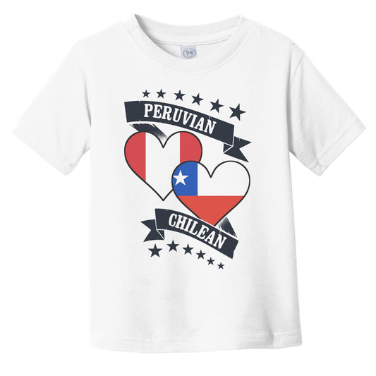 Peruvian Chilean Heart Flags Peru Chile Infant Toddler T-Shirt