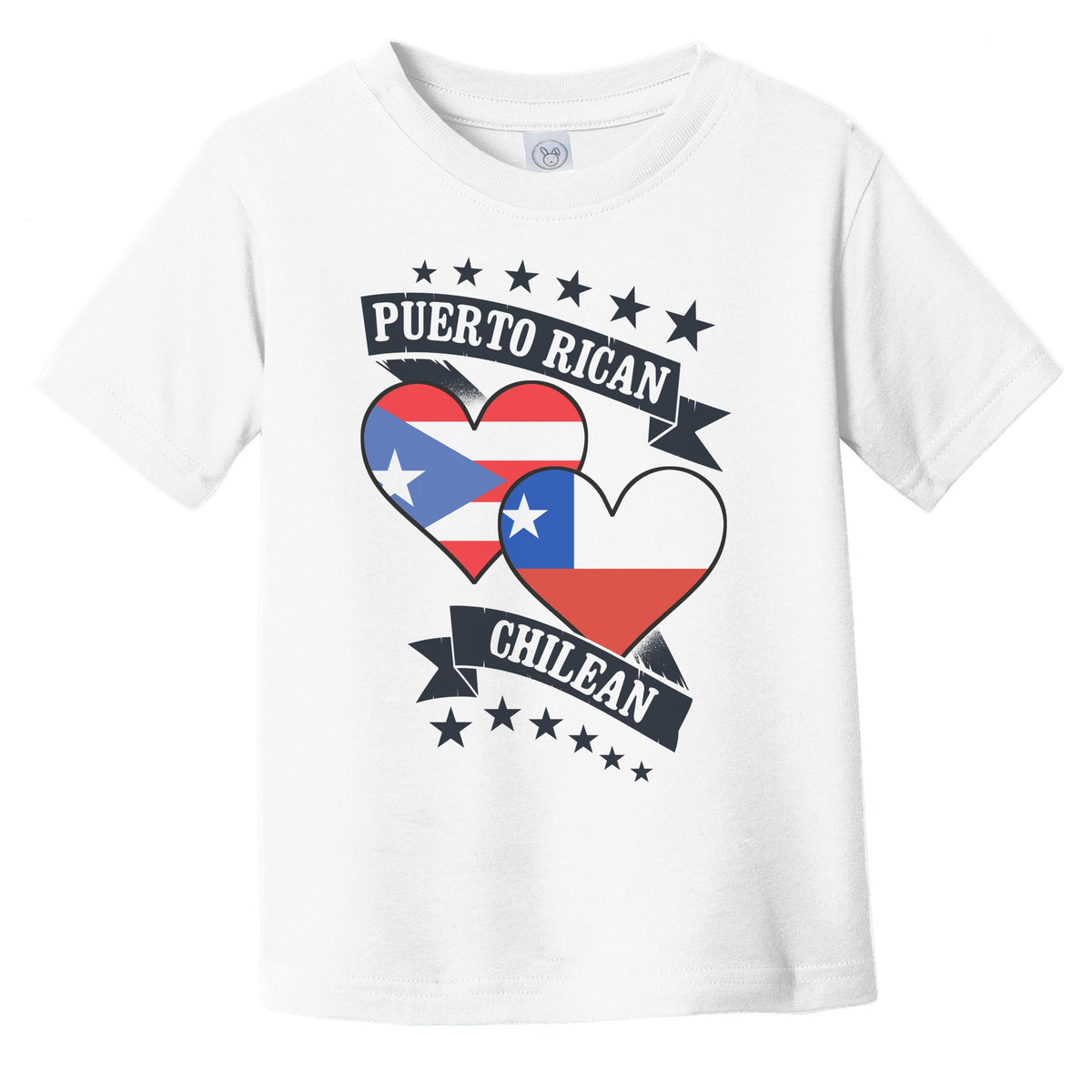 Puerto Rican Chilean Heart Flags Puerto Rico Chile Infant Toddler T-Shirt
