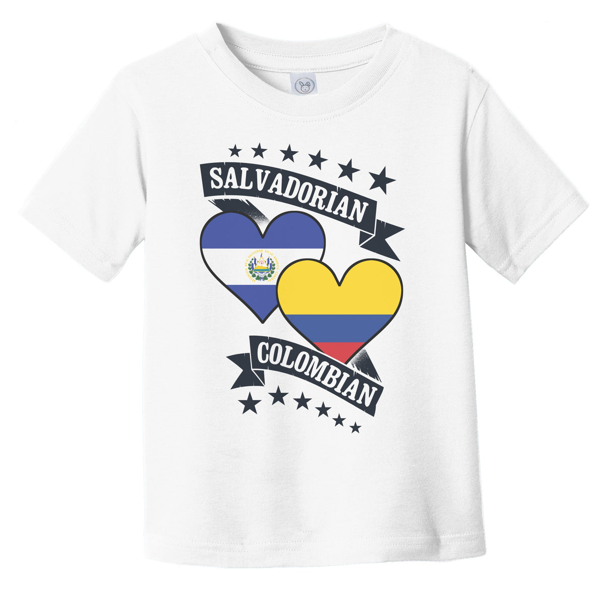 Salvadorian Colombian Heart Flags El Salvador Colombia Infant Toddler T-Shirt