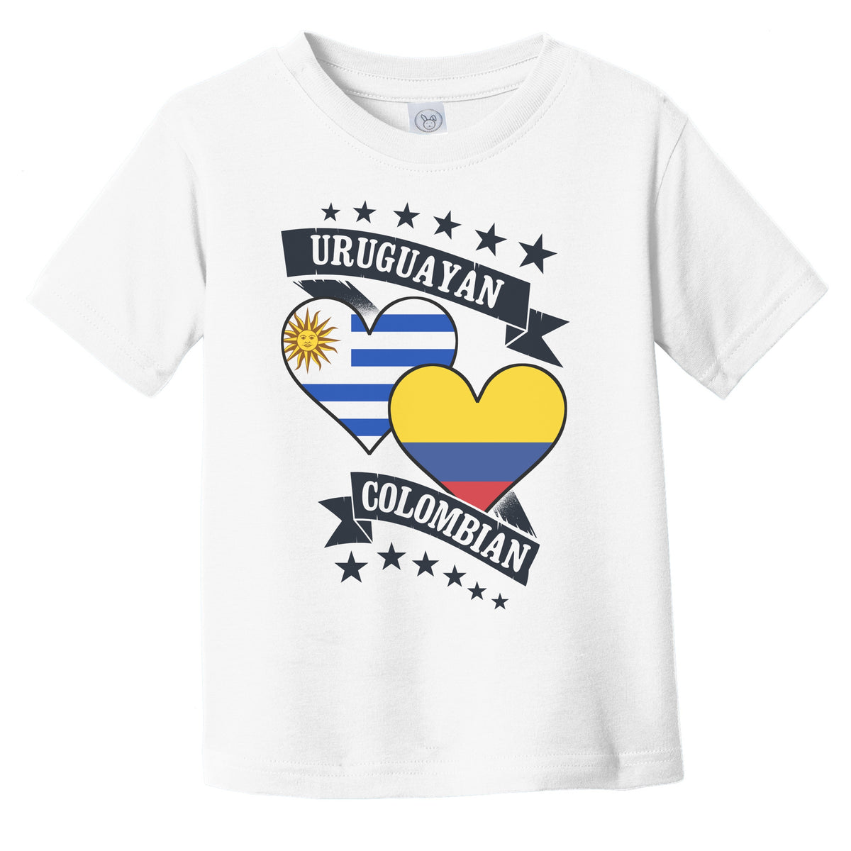 Uruguayan Colombian Heart Flags Uruguay Colombia Infant Toddler T-Shirt