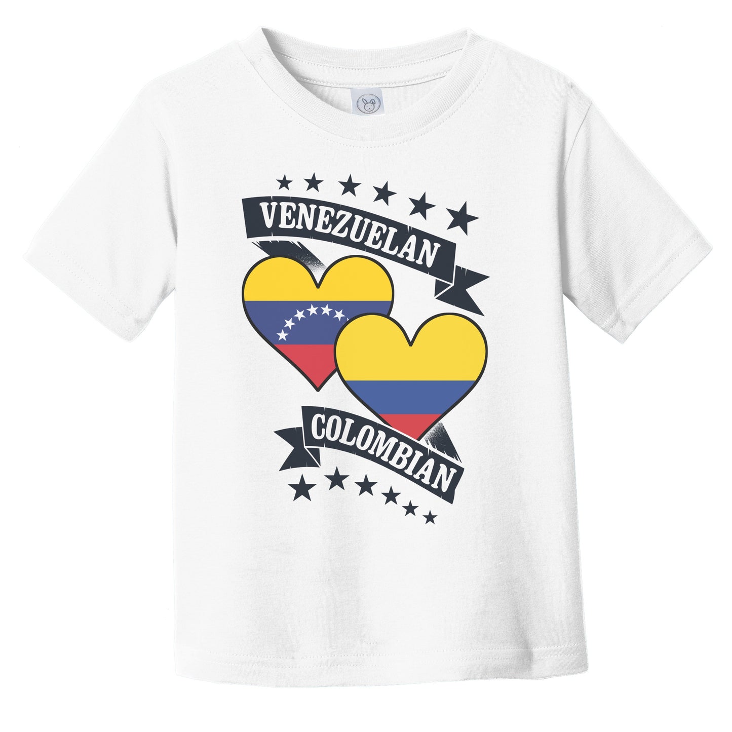 Venezuelan Colombian Heart Flags Venezuela Colombia Infant Toddler T-Shirt