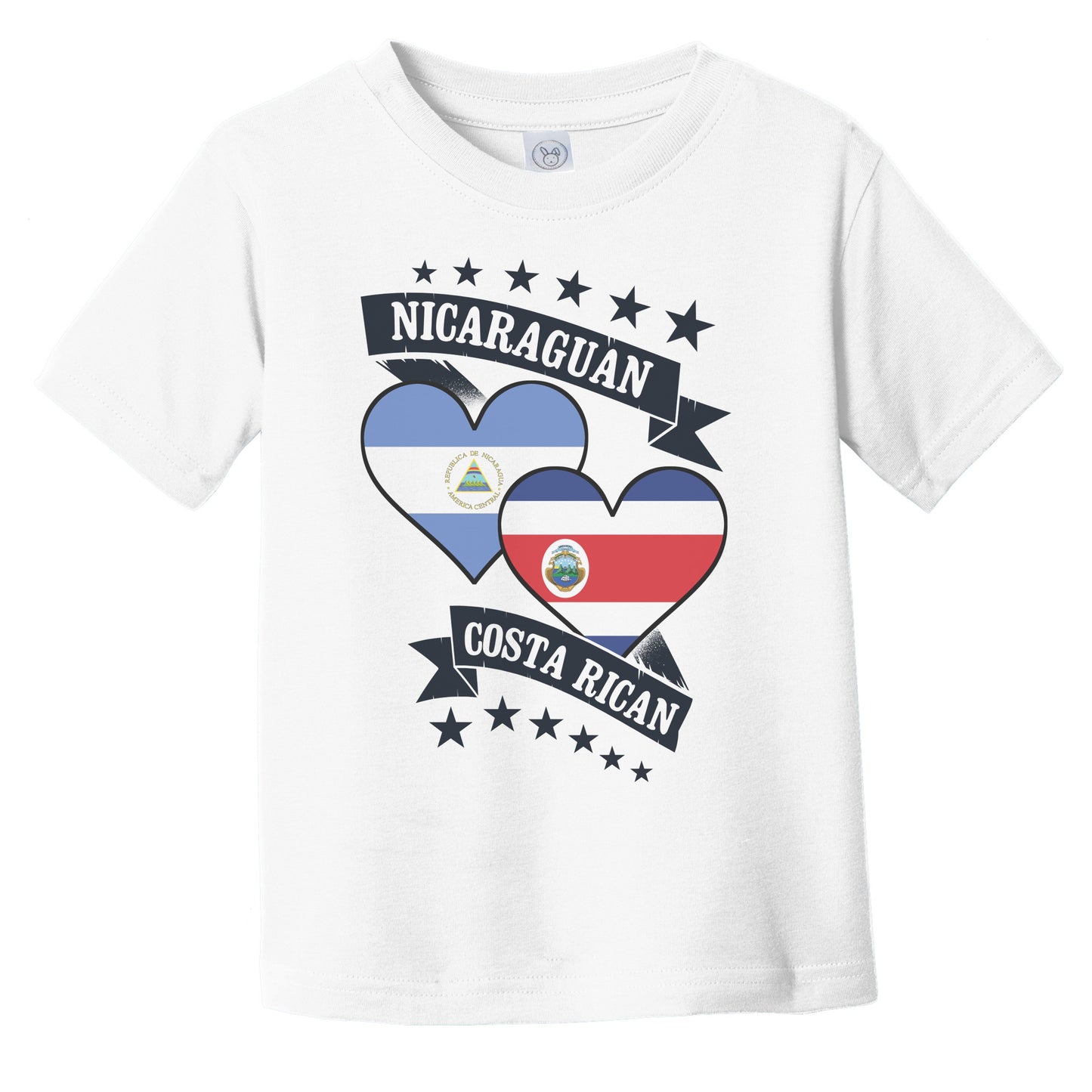 Nicaraguan Costa Rican Heart Flags Nicaragua Costa Rica Infant Toddler T-Shirt
