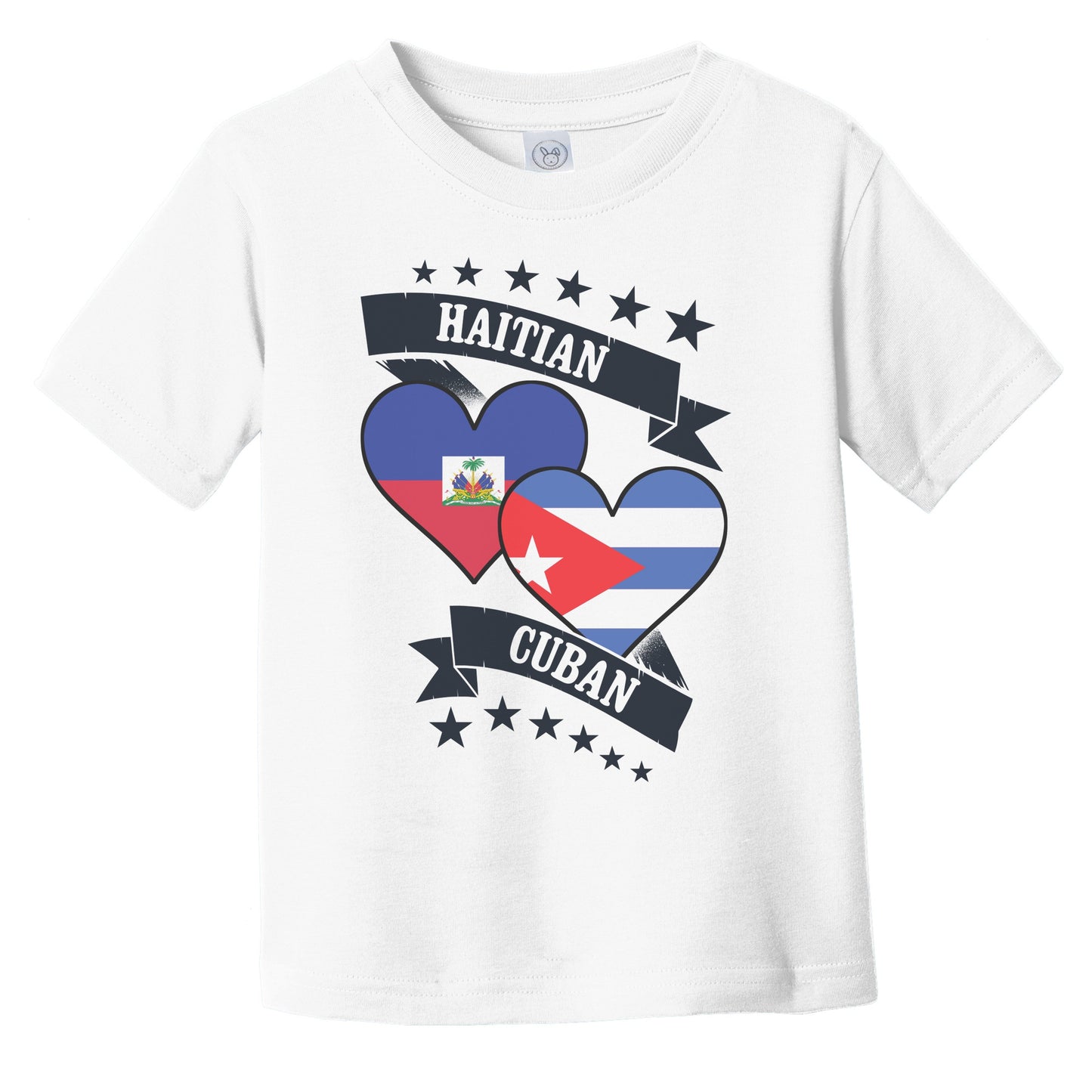 Haitian Cuban Heart Flags Haiti Cuba Infant Toddler T-Shirt