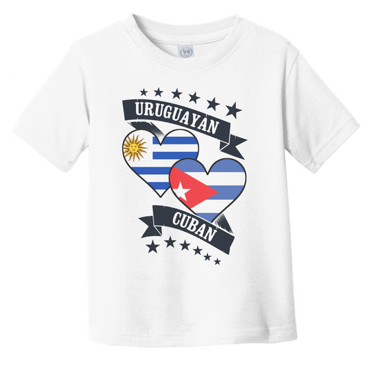 Uruguayan Cuban Heart Flags Uruguay Cuba Infant Toddler T-Shirt
