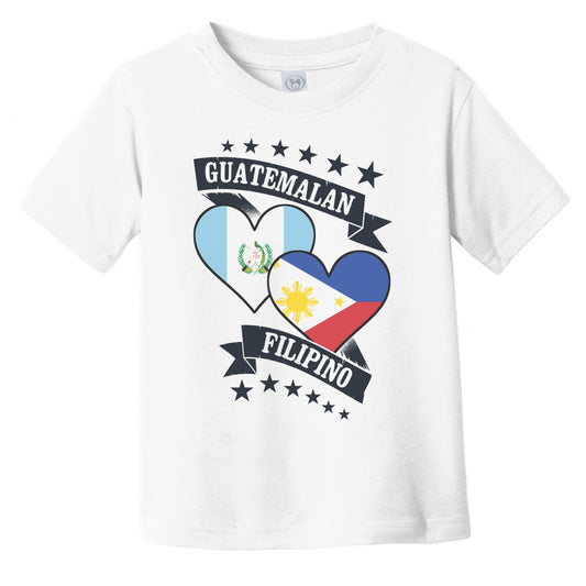 Guatemalan Filipino Heart Flags Guatemala Philippines Infant Toddler T-Shirt