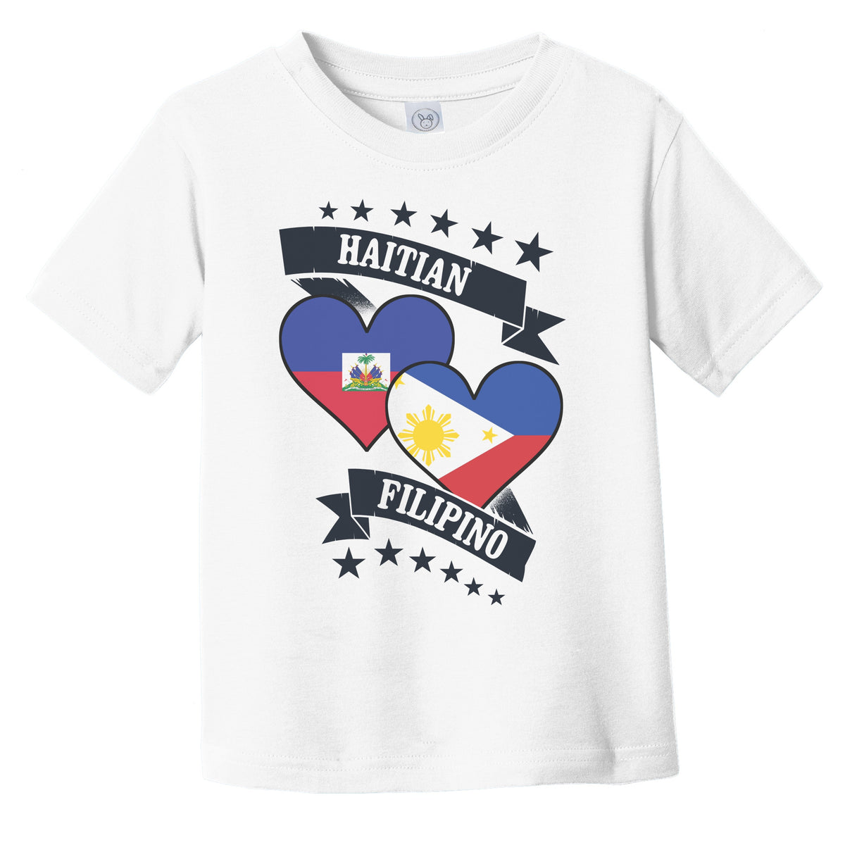 Haitian Filipino Heart Flags Haiti Philippines Infant Toddler T-Shirt