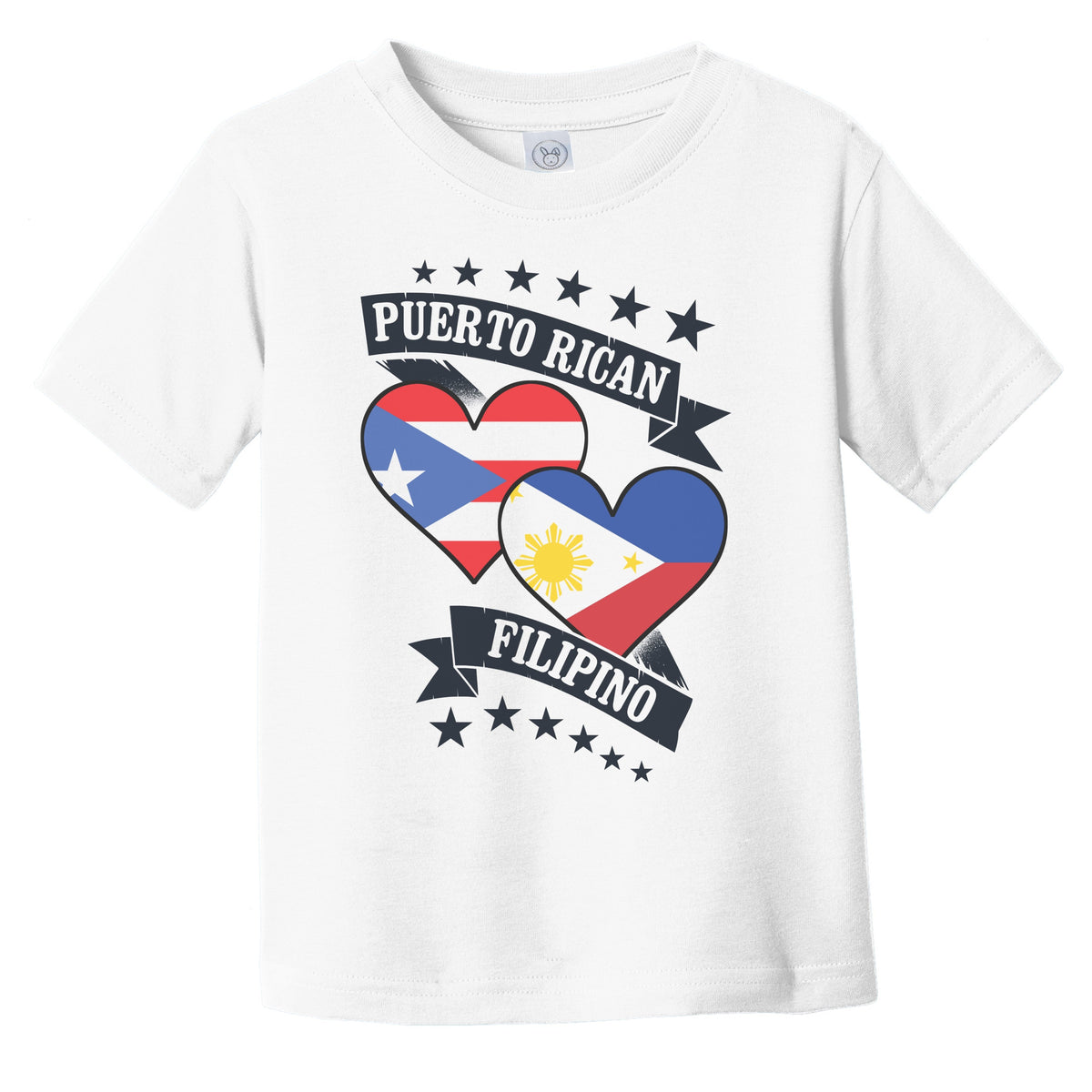 Puerto Rican Filipino Heart Flags Puerto Rico Philippines Infant Toddler T-Shirt