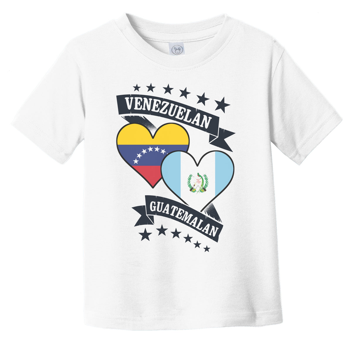 Venezuelan Guatemalan Heart Flags Venezuela Guatemala Infant Toddler T-Shirt