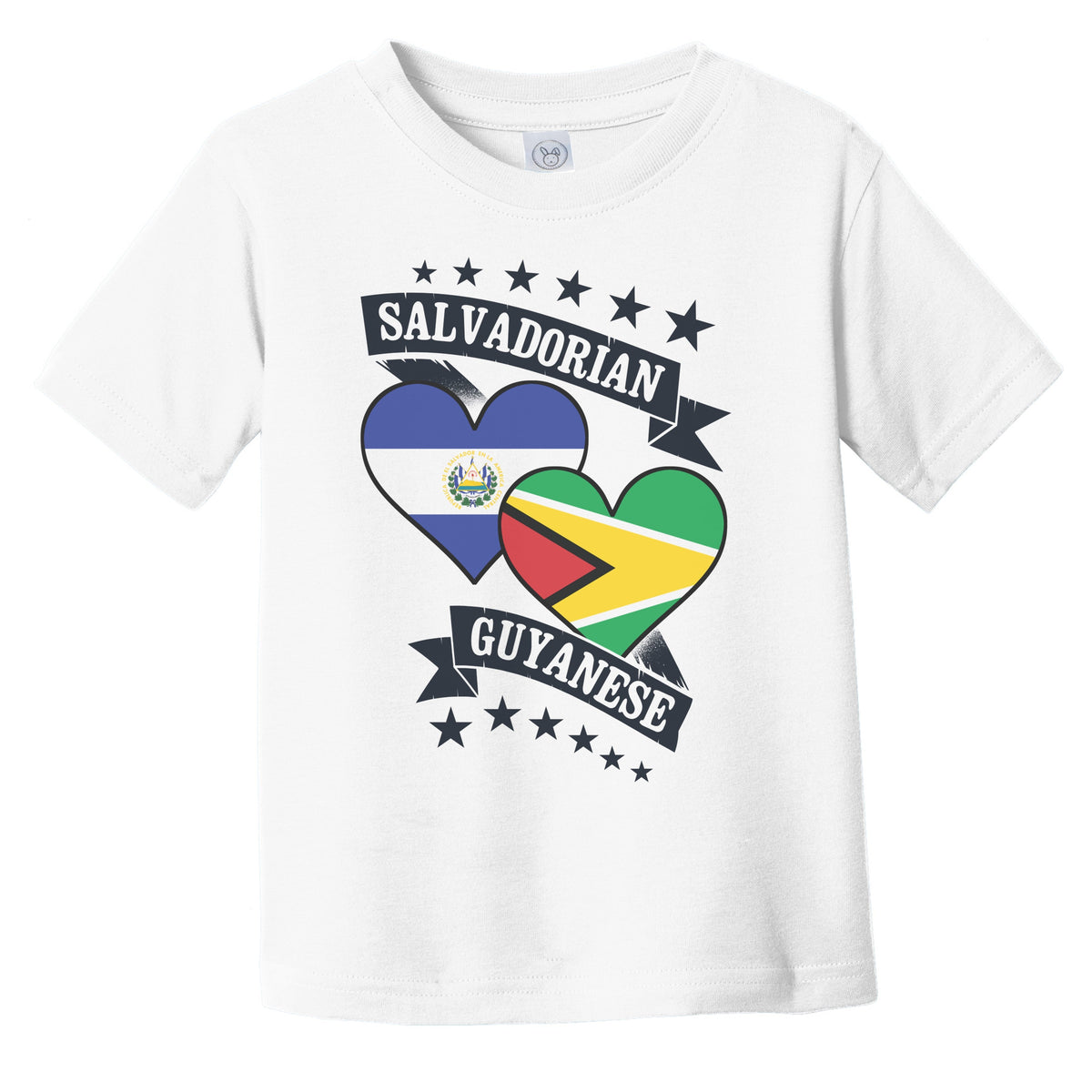 Salvadorian Guyanese Heart Flags El Salvador Guyana Infant Toddler T-Shirt