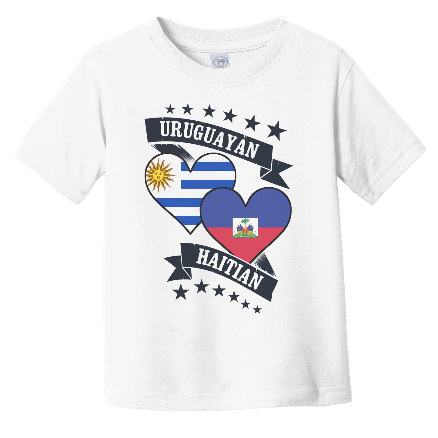 Uruguayan Haitian Heart Flags Uruguay Haiti Infant Toddler T-Shirt