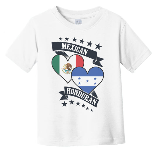 Mexican Honduran Heart Flags Mexico Honduras Infant Toddler T-Shirt