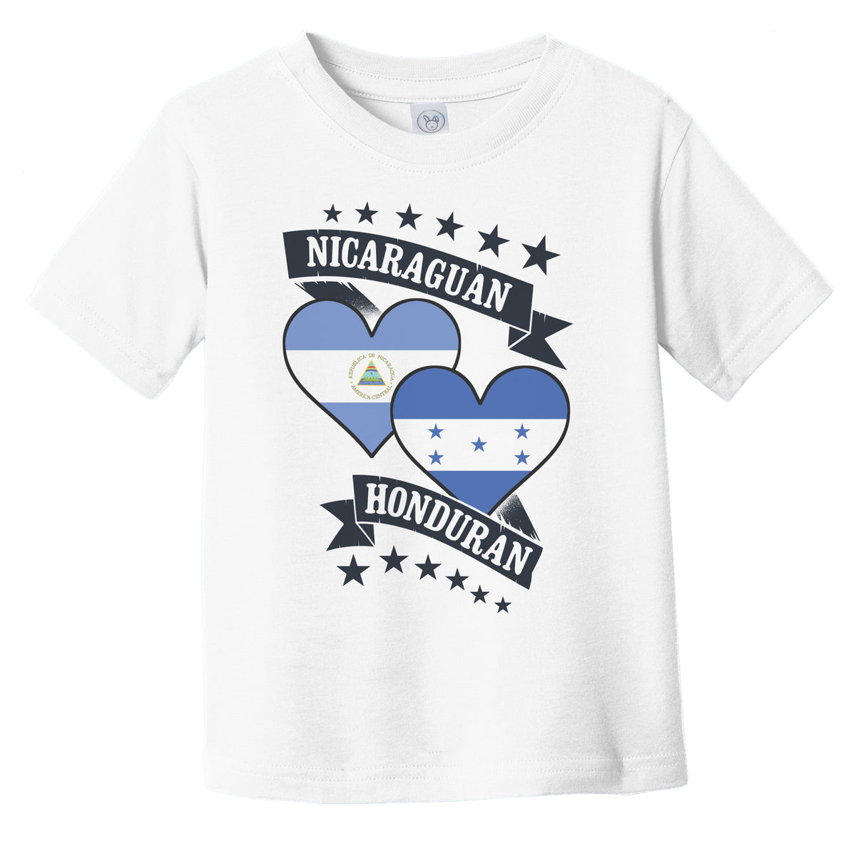 Nicaraguan Honduran Heart Flags Nicaragua Honduras Infant Toddler T-Shirt