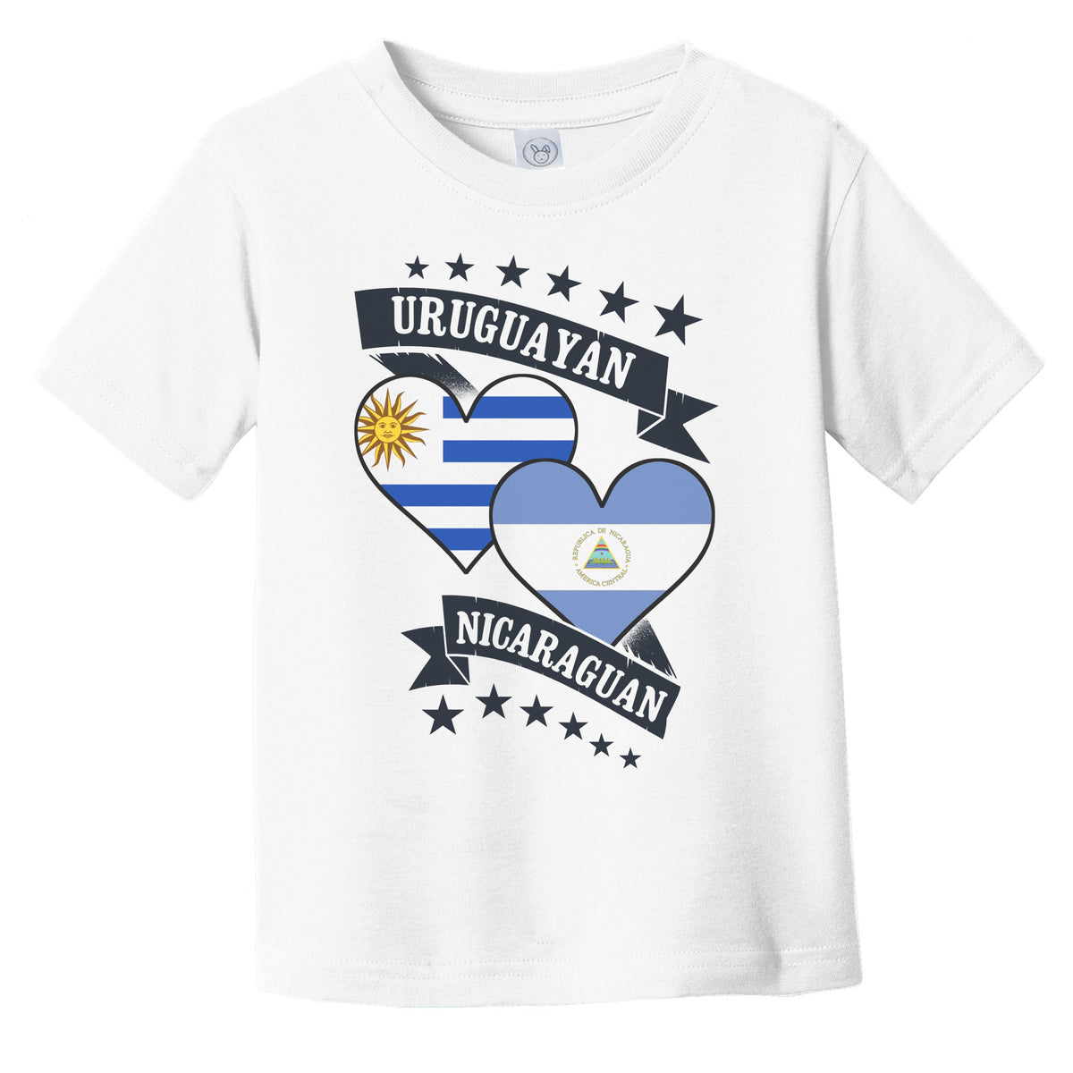 Uruguayan Nicaraguan Heart Flags Uruguay Nicaragua Infant Toddler T-Shirt