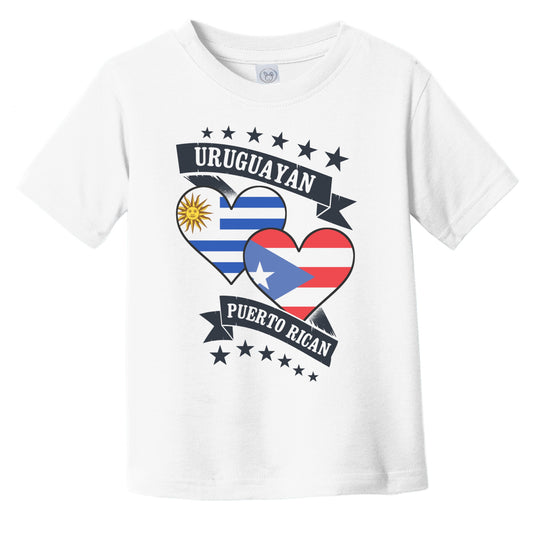 Uruguayan Puerto Rican Heart Flags Uruguay Puerto Rico Infant Toddler T-Shirt