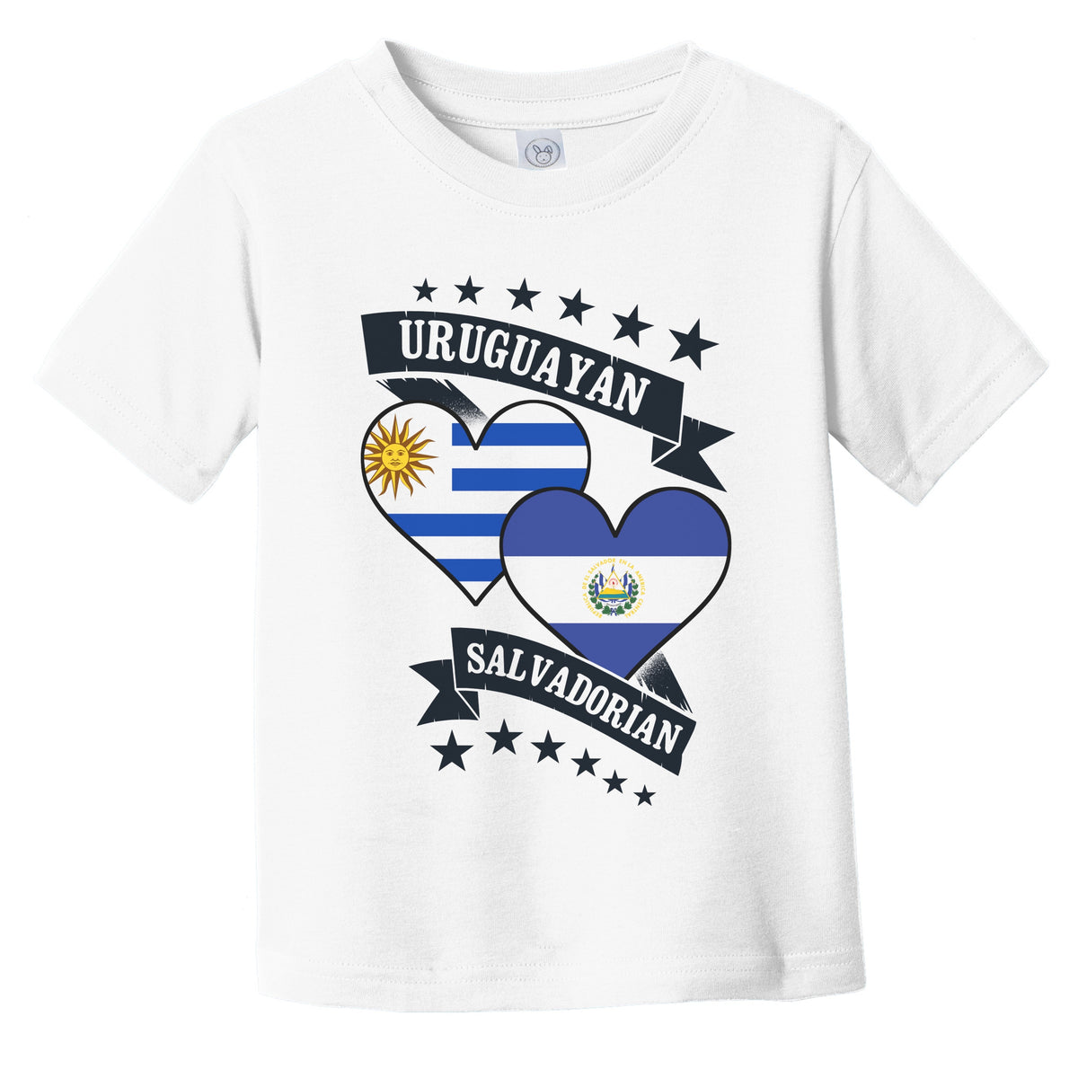 Uruguayan Salvadorian Heart Flags Uruguay El Salvador Infant Toddler T-Shirt