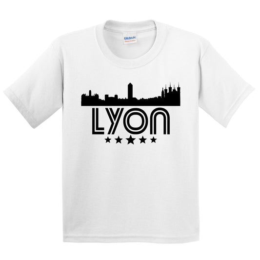 Lyon France Skyline Retro Style Kids T-Shirt