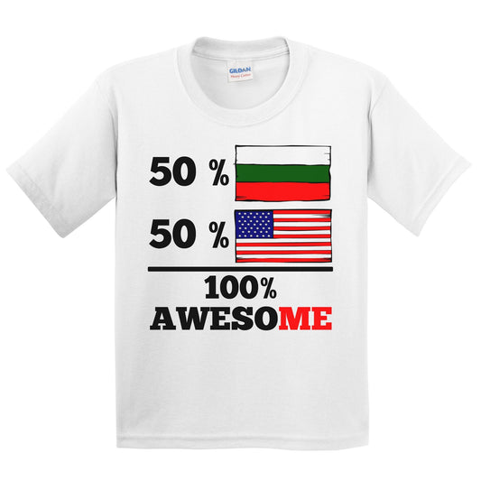 50% Bulgarian 50% American 100% Awesome Kids Youth T-Shirt
