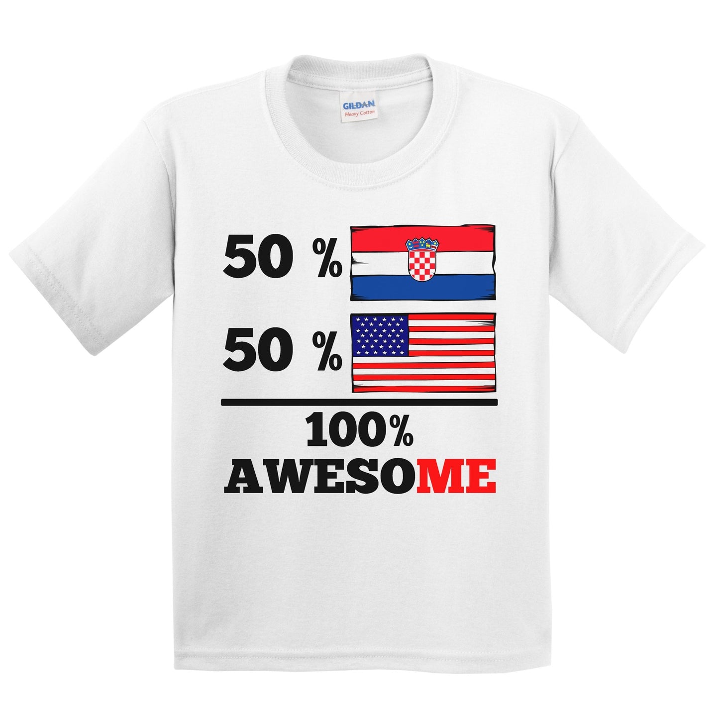 50% Croatian 50% American 100% Awesome Kids Youth T-Shirt